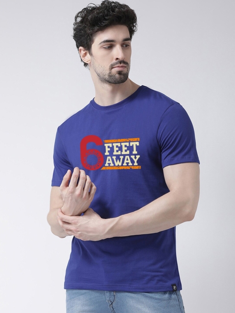 

Friskers Men Blue Typography Printed T-shirt