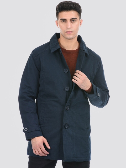 

LONDON FOG Men Navy Blue Longline Tailored Jacket