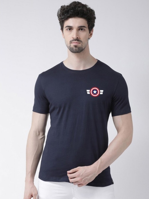 

Friskers Men Navy Blue Varsity Applique T-shirt