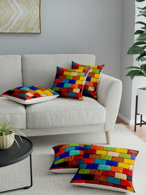 

LA VERNE Assorted Set of 5 Geometric Digital Printed Square Cushion Covers