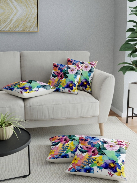 

LA VERNE Assorted Set of 5 Floral Digital Printed Square Cushion Covers
