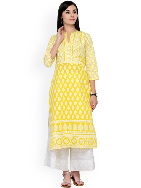 

Varanga Yellow Printed Kurta