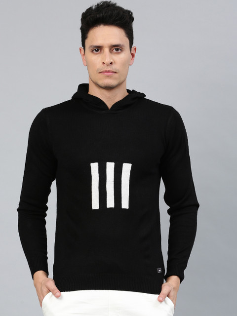 

HRX by Hrithik Roshan Men Black Solid Hooded Pullover