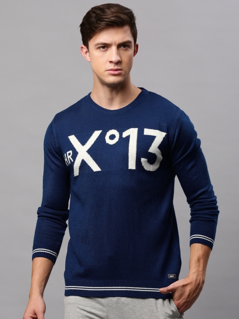 

HRX by Hrithik Roshan Men Blue Patterned Sweater