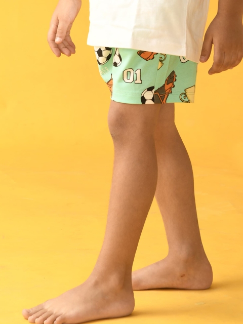 

Anthrilo Boys Green Printed Shorts