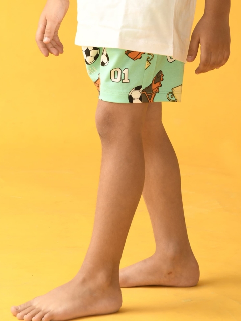 

Anthrilo Boys Green Printed Shorts