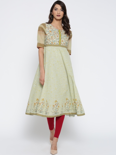 

Biba Women Green Printed Anarkali Kurta