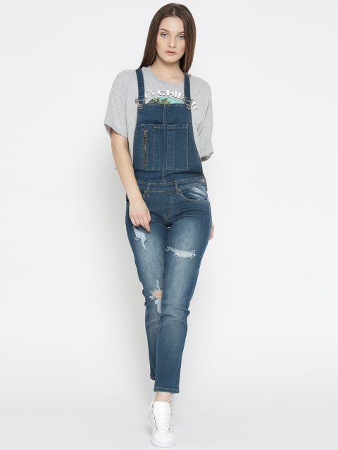 

Roadster Blue Distressed Denim Dungarees