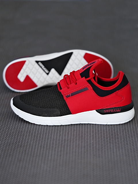 

Supra Men Black & Red Colourblocked Sneakers