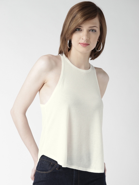 

FOREVER 21 Women White Solid Top