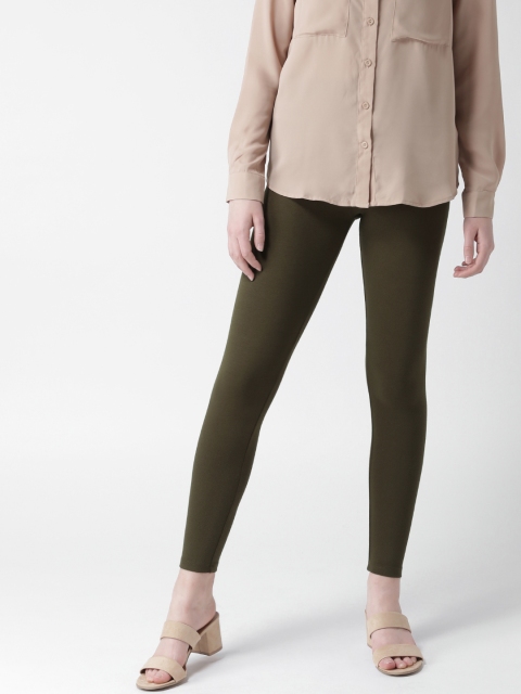 

FOREVER 21 Olive Green Ankle-Length Leggings