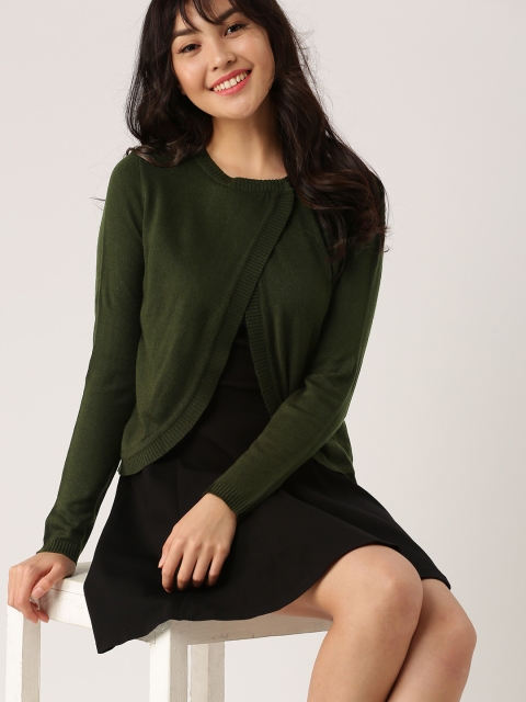 

DressBerry Women Green Solid Cardigan