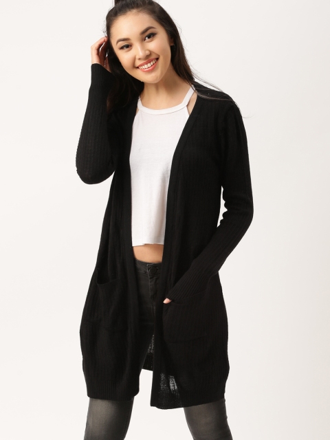 

DressBerry Women Black Solid Front-Open