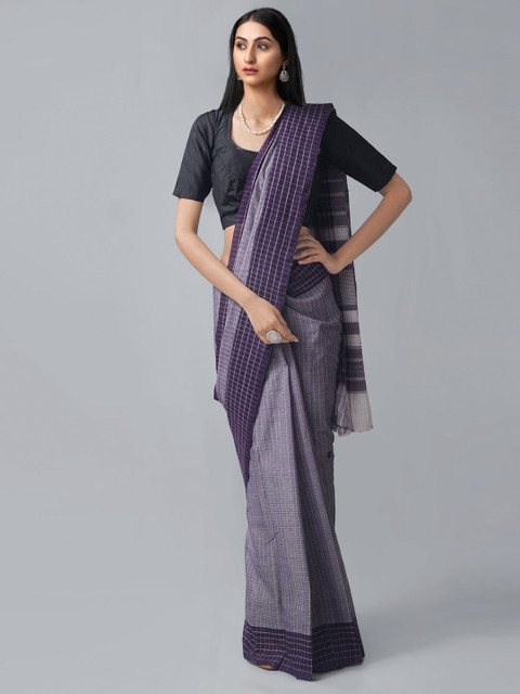 

Unnati Silks Purple Woven Design Pure Cotton Venkatgiri Saree