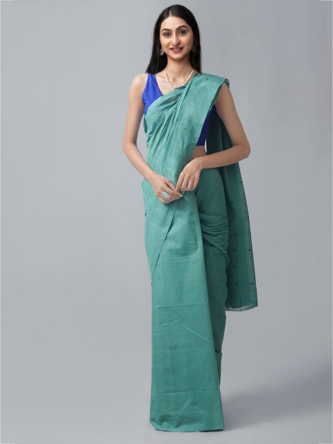 

Unnati Silks Green & Blue Woven Design Pure Cotton Venkatgiri Saree
