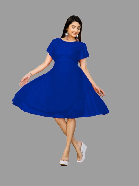 

AUCREATIONS Blue Georgette Dress