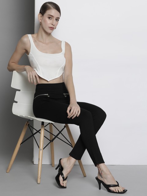 

GUESS Women Black Solid Slim Fit Jeggings