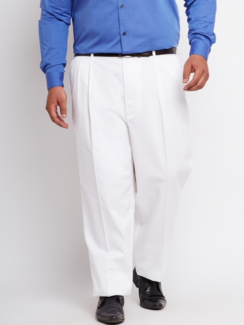 

ColorPlus Men White Classic Fit Solid Formal Trousers