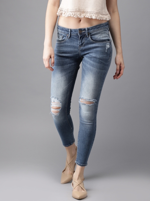 

Moda Rapido Women Ankle Length Skinny Fit Blue Distressed Stretchable Jeans