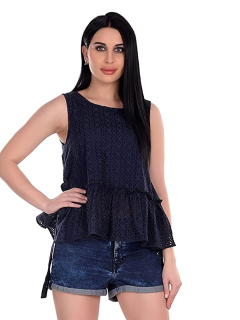 

Athah Blue Ruffles Tiered Top