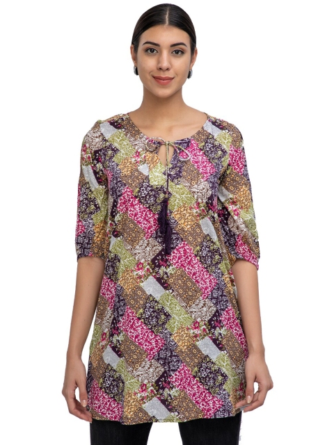 

Athah Pink & Green Floral Print Top
