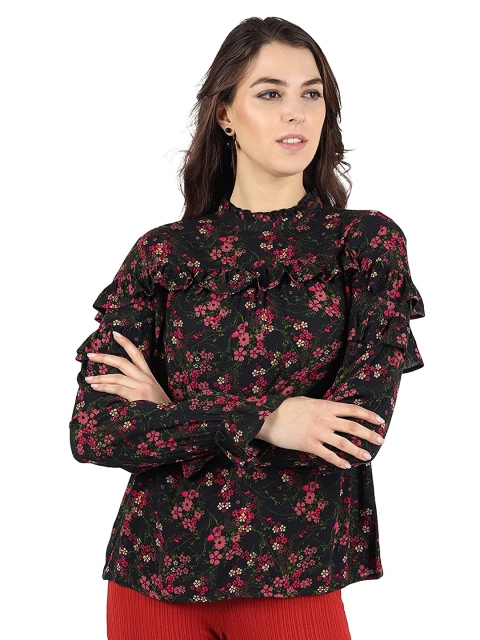 

Athah Black Floral Print Top