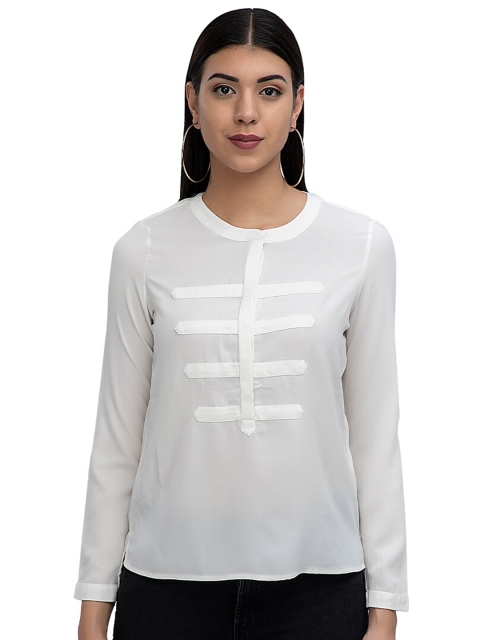 

Athah Women Off White Solid Polyester Top