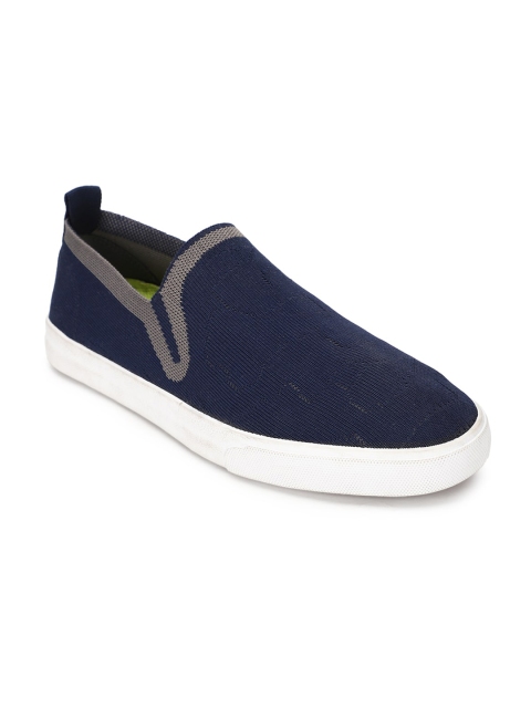 

Allen Solly Sport Men Navy Blue Woven Design PU Slip-On Sneakers