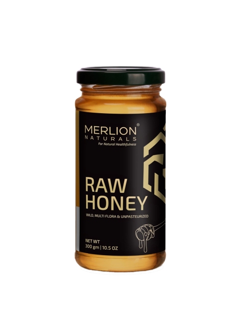 

MERLION NATURALS Raw Honey - 300 g, Yellow