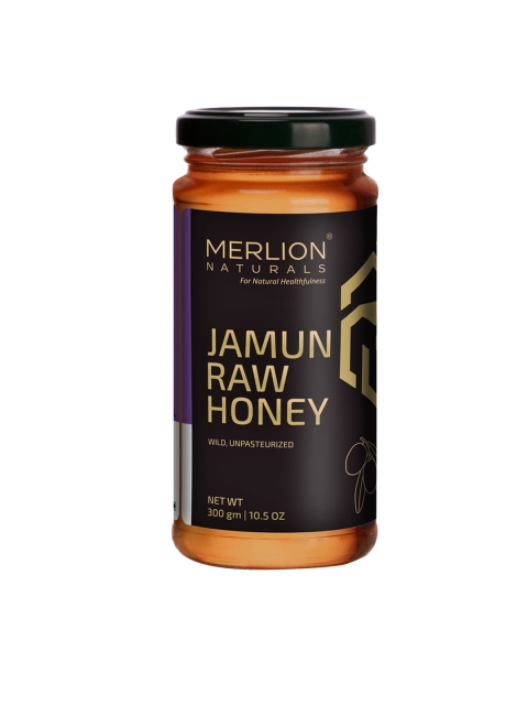 

MERLION NATURALS Jamun Raw Honey 300gm, Yellow