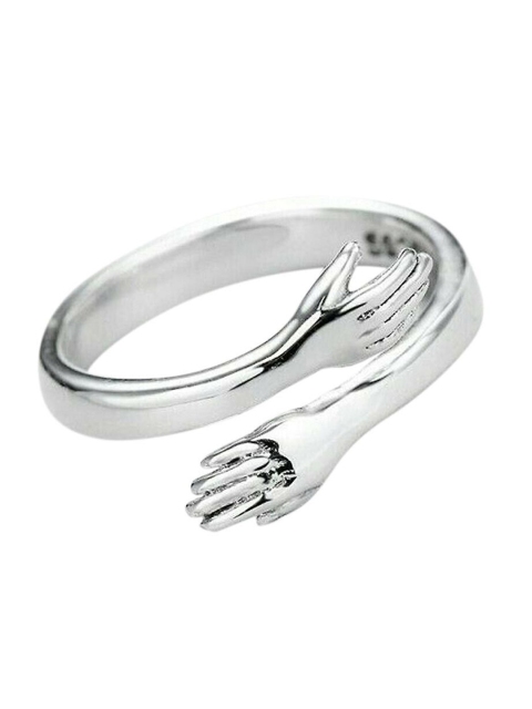 

Sarvda Women Silver-Plated Hug Adjustable Finger Ring