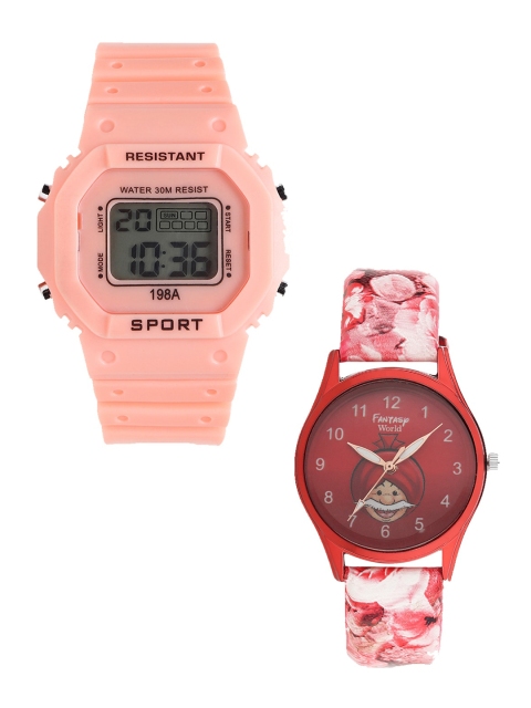 

Fantasy World Kids Orange & Pink Watch Gift Set FWGiftSet-198A-OR-012-CH-RD2-Orange
