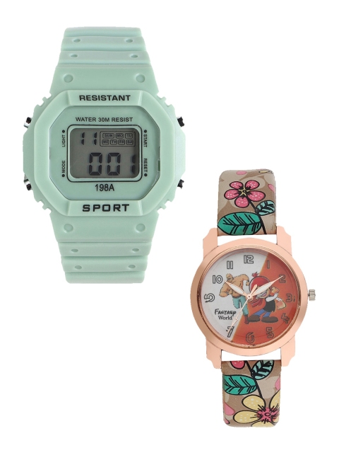 

Fantasy World Set Of 2 Watch Gift Set- FWGiftSet-198A-GR-016-CH-RG1-Green