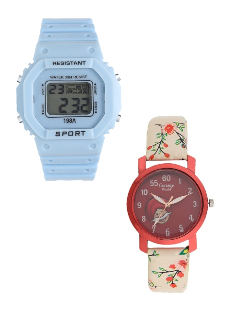 

Fantasy World Kids Set Of 2 Watch Gift Set- FWGiftSet-198A-BL-012-CH-RD4, Blue