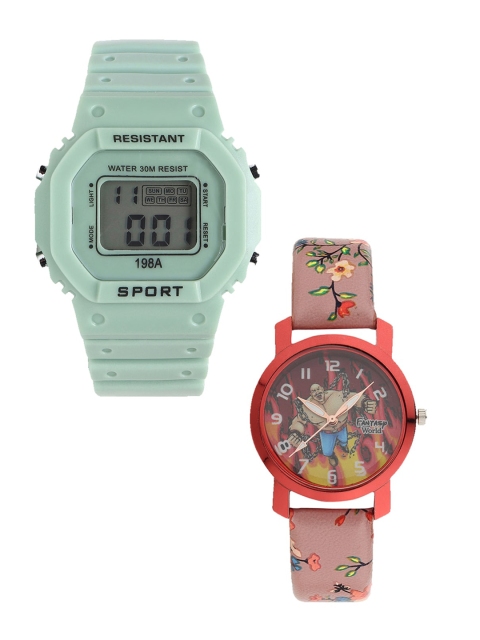 

Fantasy World Kids Green & Red Watch Gift Set