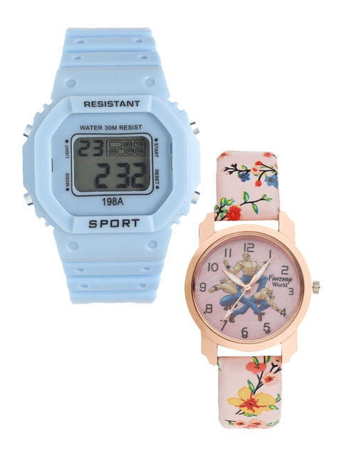 

Fantasy World Kids Blue & Rose Watch Gift Set FWGiftSet-198A-BL-016-CH-RG3