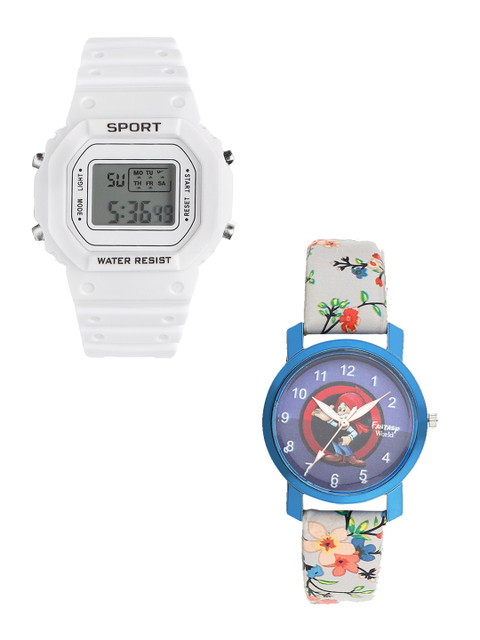

Fantasy World Kids White & Blue Watch Gift Set FWGiftSet-198A-WH-013-CH-BL1
