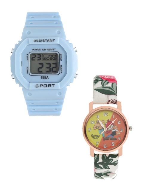

Fantasy World Kids Blue & White Watch Gift Set FWGiftSet-198A-BL-016-CH-RG4