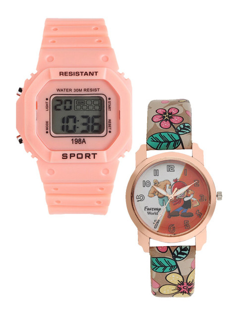 

Fantasy World Kids Set Of 2 Orange Watch Gift Set