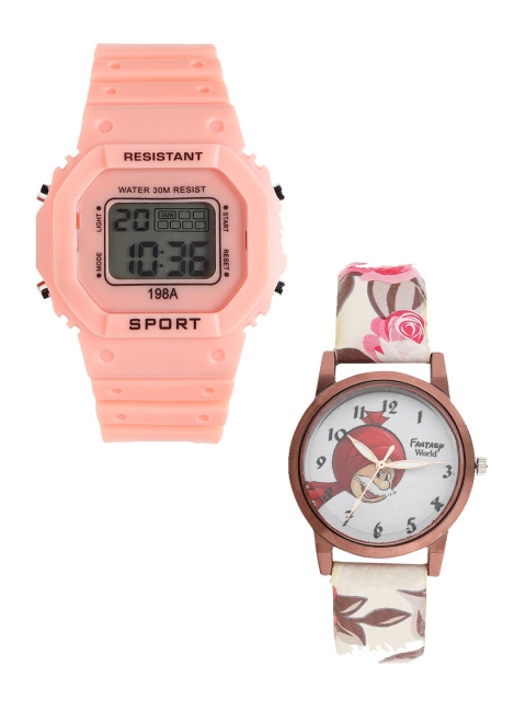 

Fantasy World Kids Set Of 2 Watch Gift Set- FWGiftSet-198A-OR-018-CH-CP2, Orange