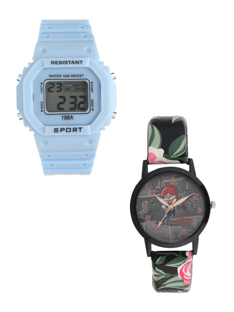 

Fantasy World Kids Blue & Black Set Of 2 Watch Gift Set