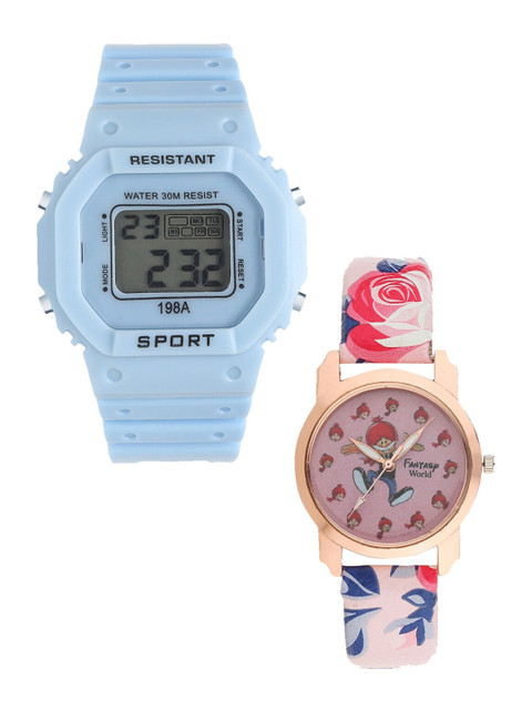 

Fantasy World Kids Blue & Pink Watch Gift Set FWGiftSet-198A-BL-016-CH-RG2