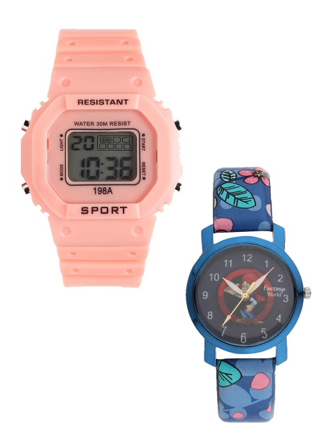 

Fantasy World Kids Set Of 2 Watch Gift Set- FWGiftSet-198A-OR-013-CH-BL2, Orange