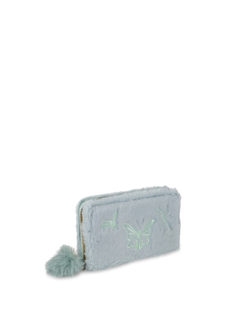 

Kanvas Katha Women Green & Blue Animal Embroidered Two Fold Wallet