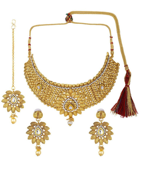 

Efulgenz Women Gold Plated Antique Jewellery Set