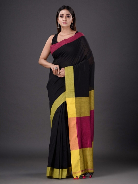 

Mitera Black & Pink Pure Cotton Saree