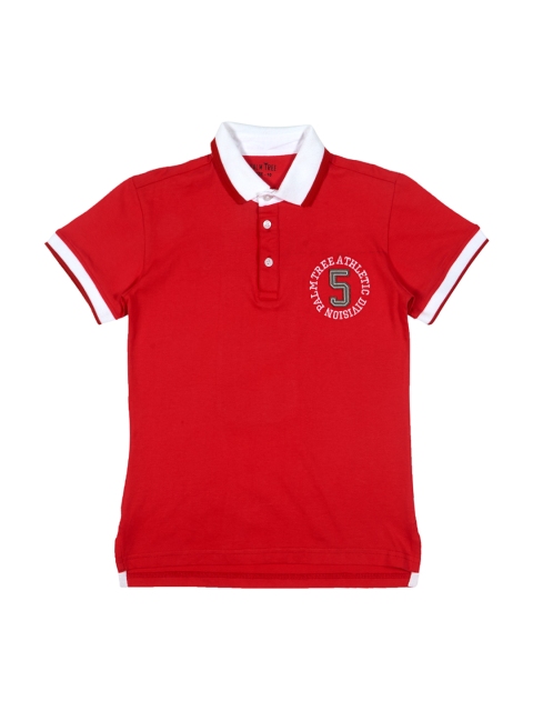 

Palm Tree Boys Red Solid Polo T-shirt