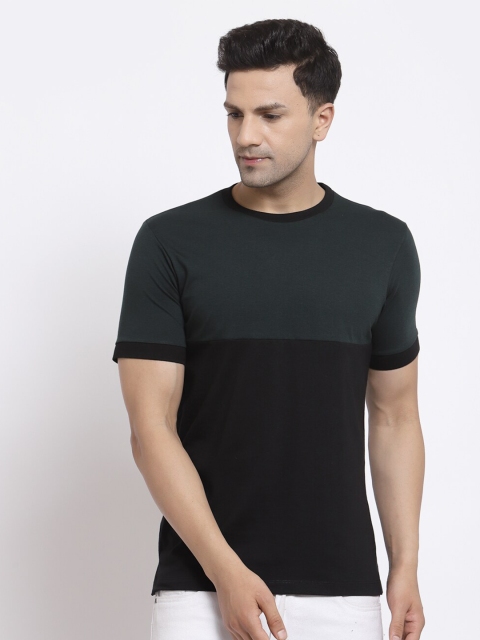 

Kalt Men Green & Black Colourblocked T-shirt