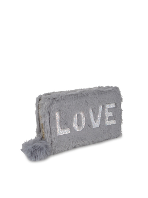 

Kanvas Katha Women Grey Fur Envelope Wallet