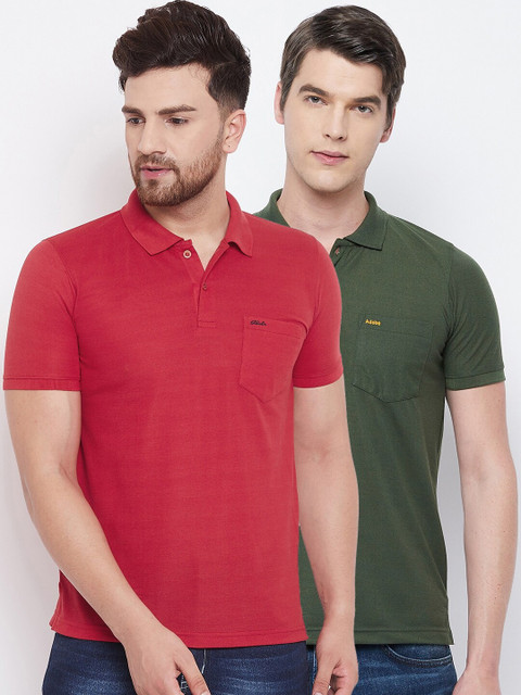 

Adobe Men Multicoloured 2 Polo Collar T-shirt, Multi